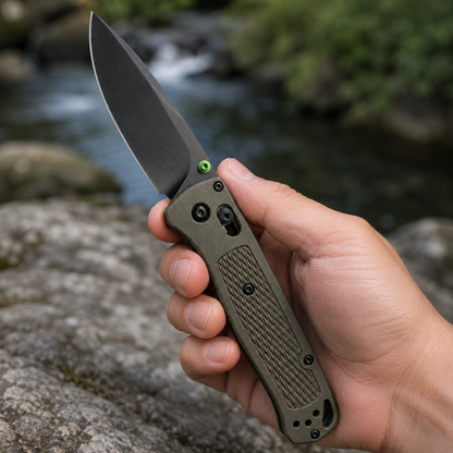 535gray-green handle/Outdoor camping folding knife