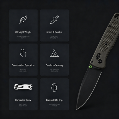 535gray-green handle/Outdoor camping folding knife
