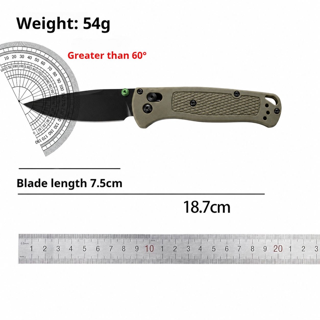 535gray-green handle/Outdoor camping folding knife