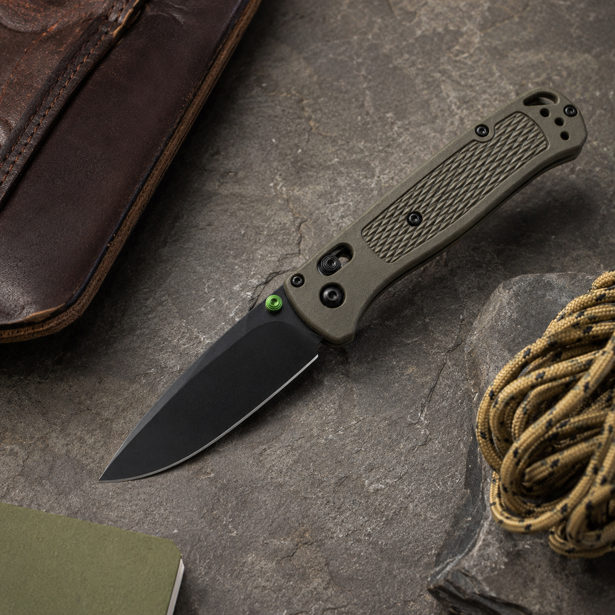 535gray-green handle/Outdoor camping folding knife
